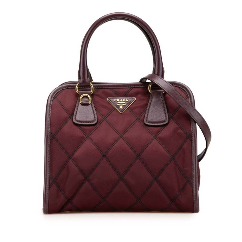 PRADA Purple Leather Shoulder Bag - Picture 1 of 10